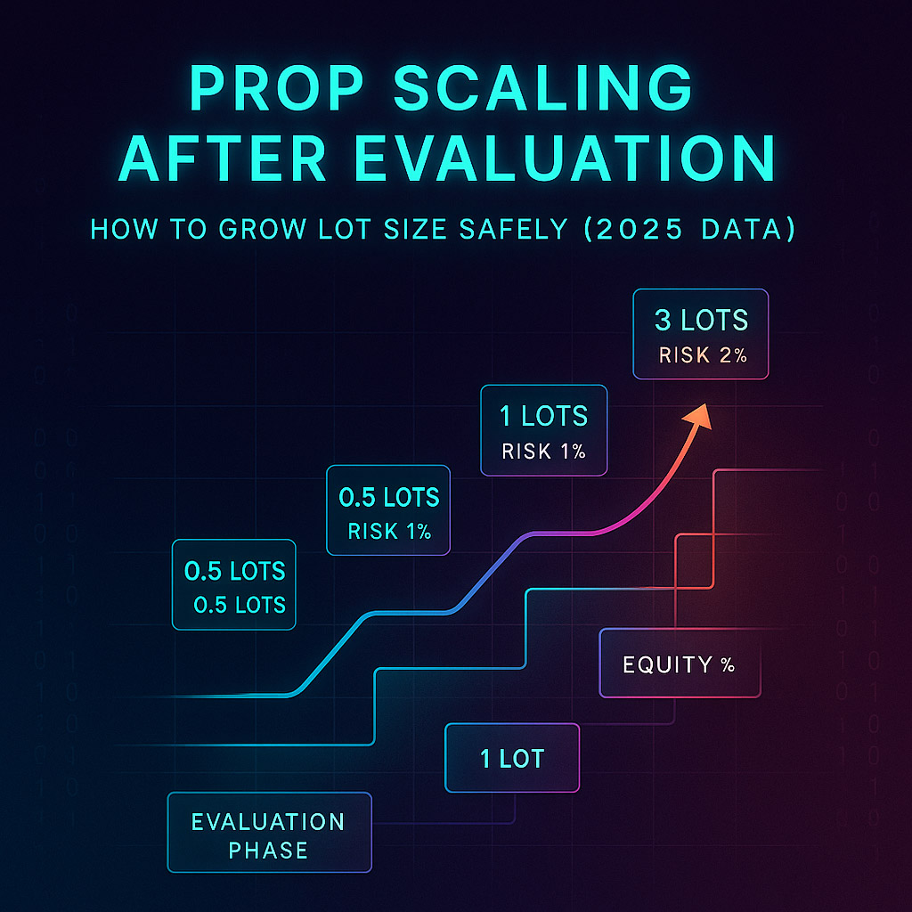 Prop scaling after evaluation three-tier lot ladder – OrbitPips